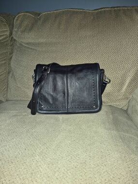 b. makowsky Black Leather Crossbody